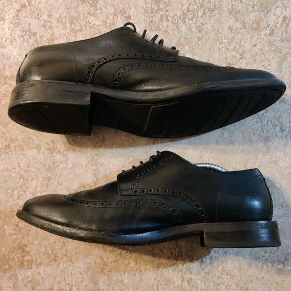 Cole Haan Grand.Os Wingtip Oxford Mens 13 M Black Leather Almond Toe Shoes main image 7